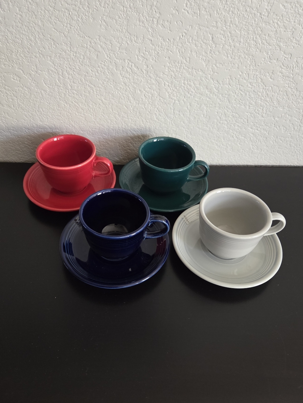 Fiestaware Ceramic Cups And  Saucers